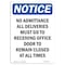 Signmission OSHA Notice Sign, 10" H, 7" W, Rigid Plastic, No Admittance All Deliveries Must Sign, Portrait OS-NS-P-710-V-14351 - alternate 1